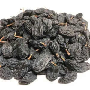 Premium organic black raisins for bulk export, naturally sweet and nutrient-rich from trusted Pakistan black raisins exporter Harmain Global