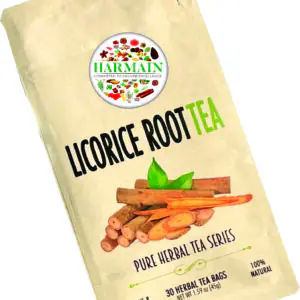 Premium export-grade Licorice Green Tea in bulk packaging and tea leaves