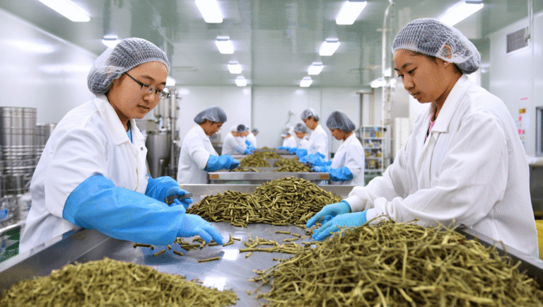 sorting and grading Ephedra stems