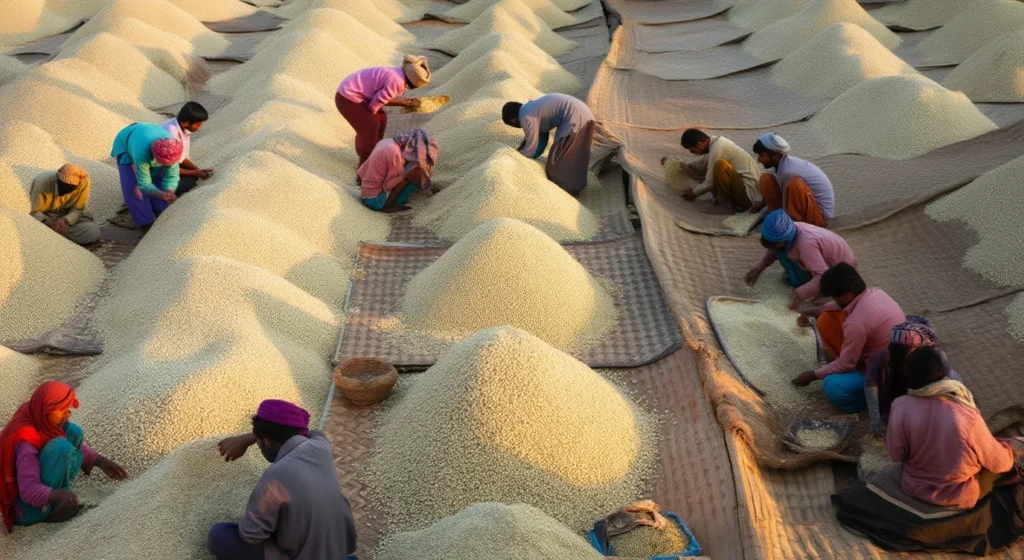 Sesame seeds on ground