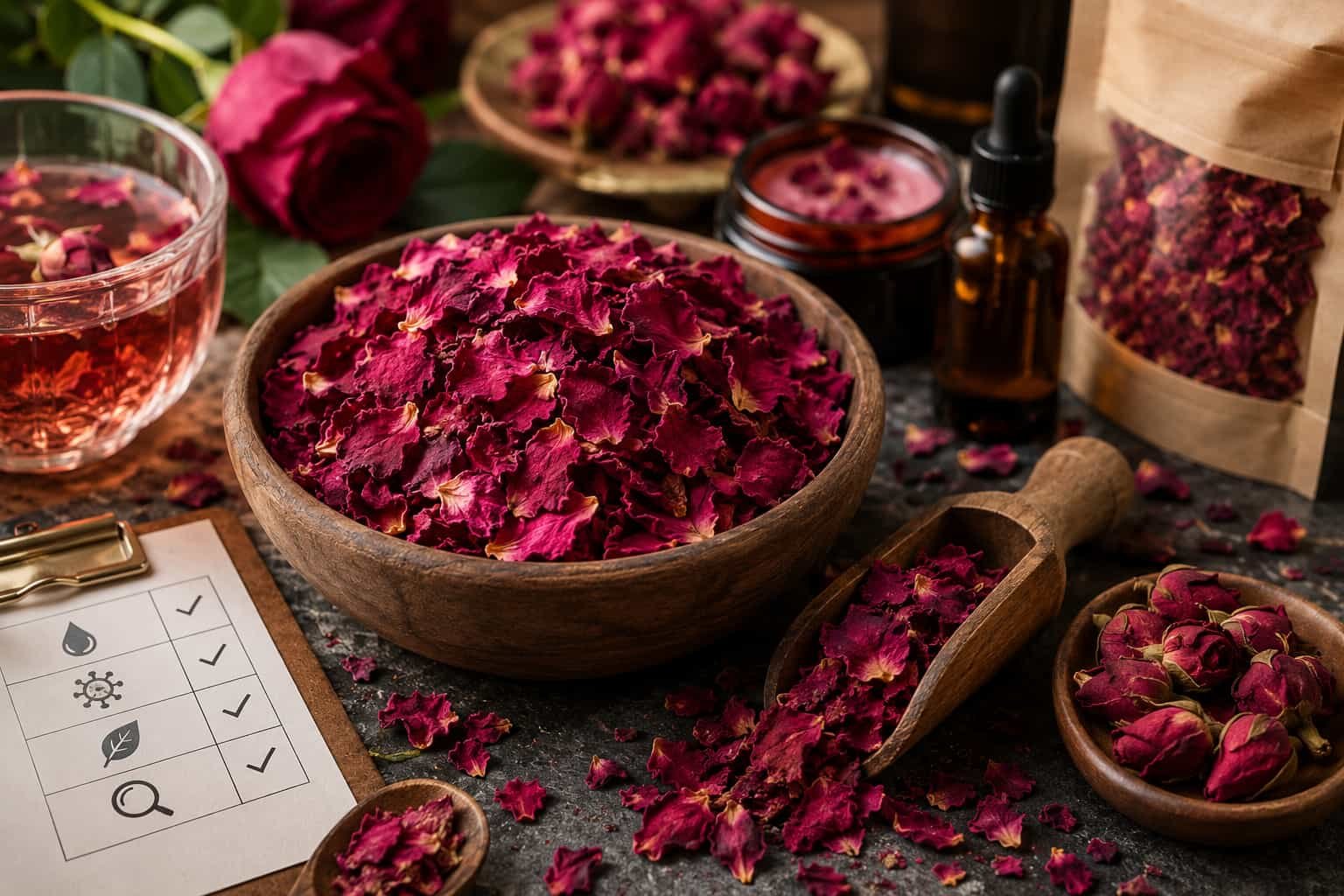 Dried Rose Petals for cosmetics, tea, and other uses